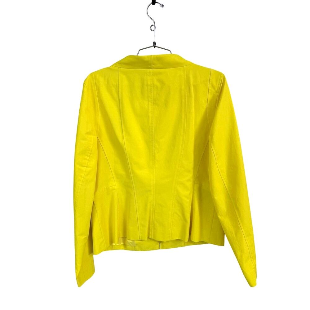 Carlisle Yellow Zip Front Jacket Size 14 Structured Career Blazer - Picture 8 of 9